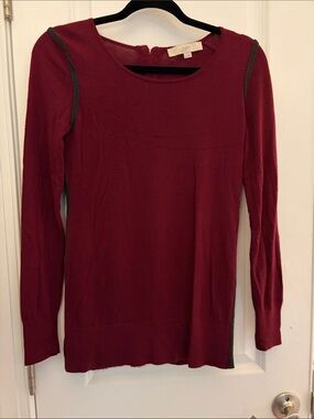 LOFT Wine Red Long-Sleeve A-Line Skirt Style